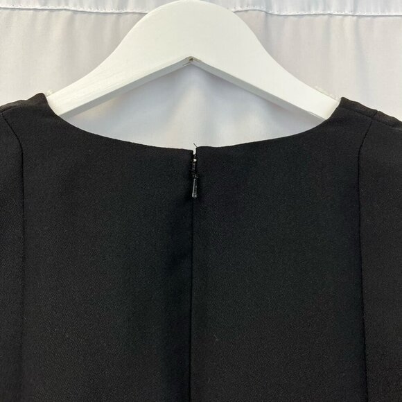 Banana Republic Womens A Line Dress Solid Black V Neck Sleeveless Knee Length 2 - Picture 3 of 11